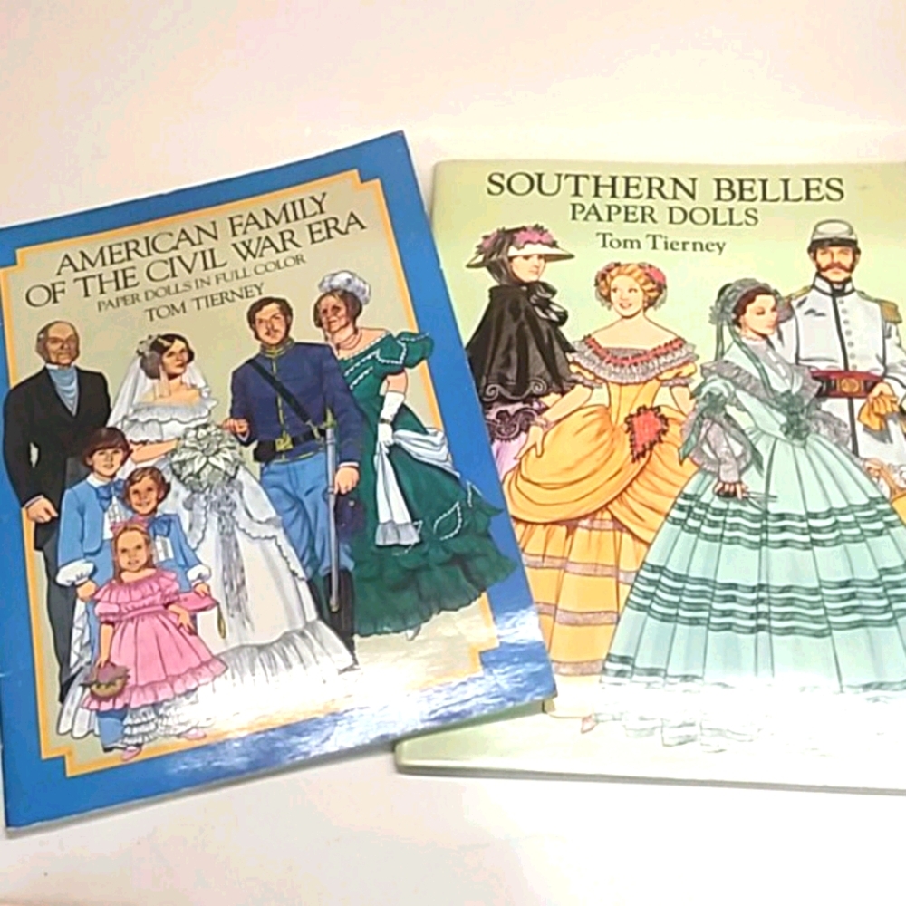 Vtg '85/93 Civil War uncut paper dolls Tom Tierney